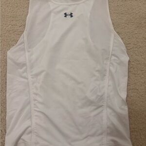 Under Armour White Performance Tank with Black Logo